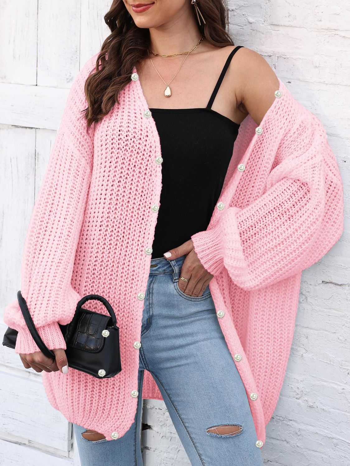 Open Front Long Sleeve Cardigan