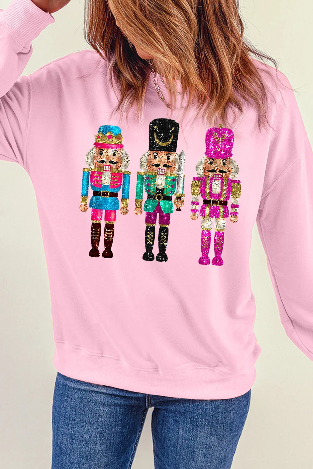 Nutcracker Round Neck Long Sleeve Sweatshirt