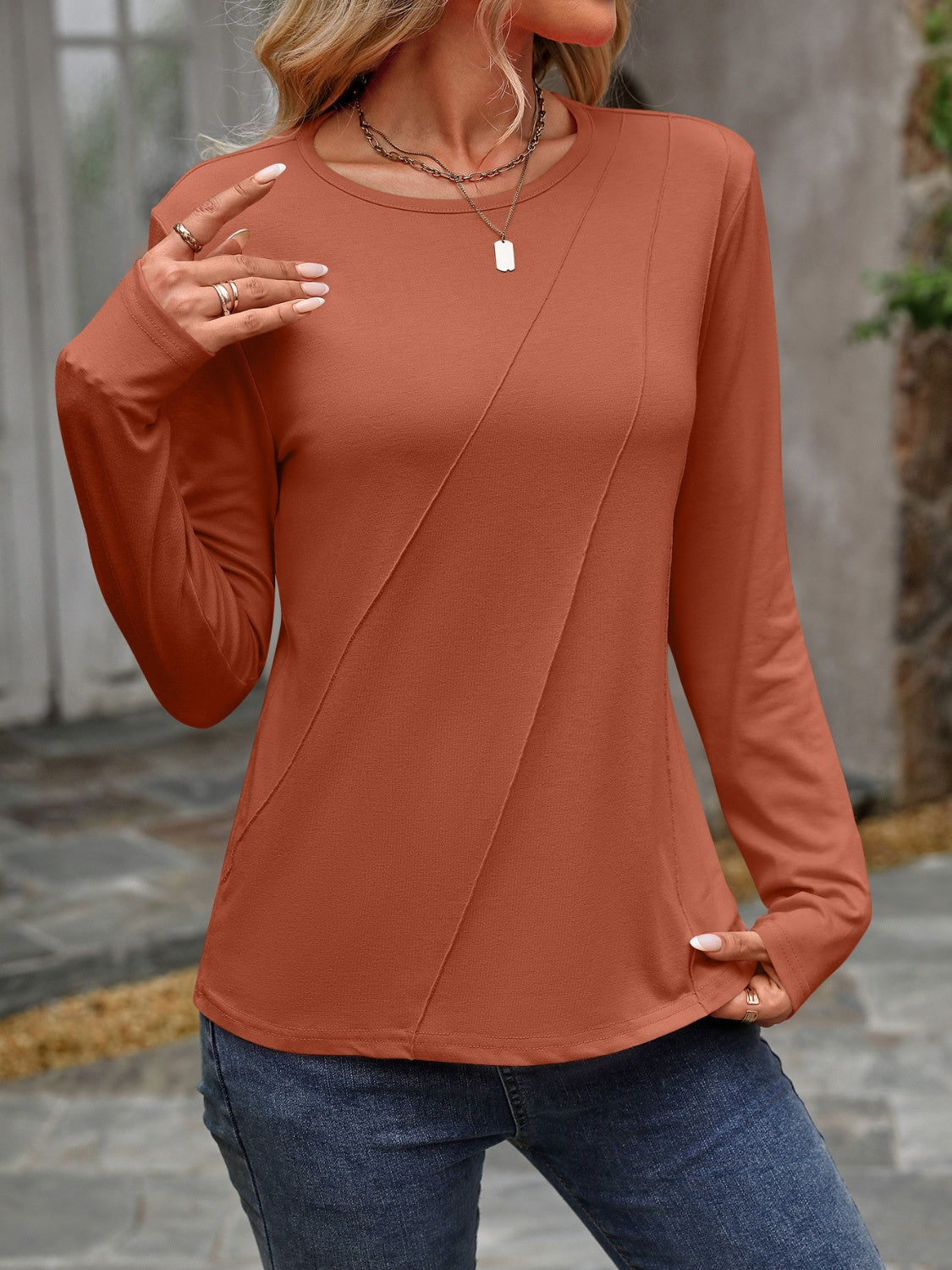 Round Neck Long Sleeve T-Shirt