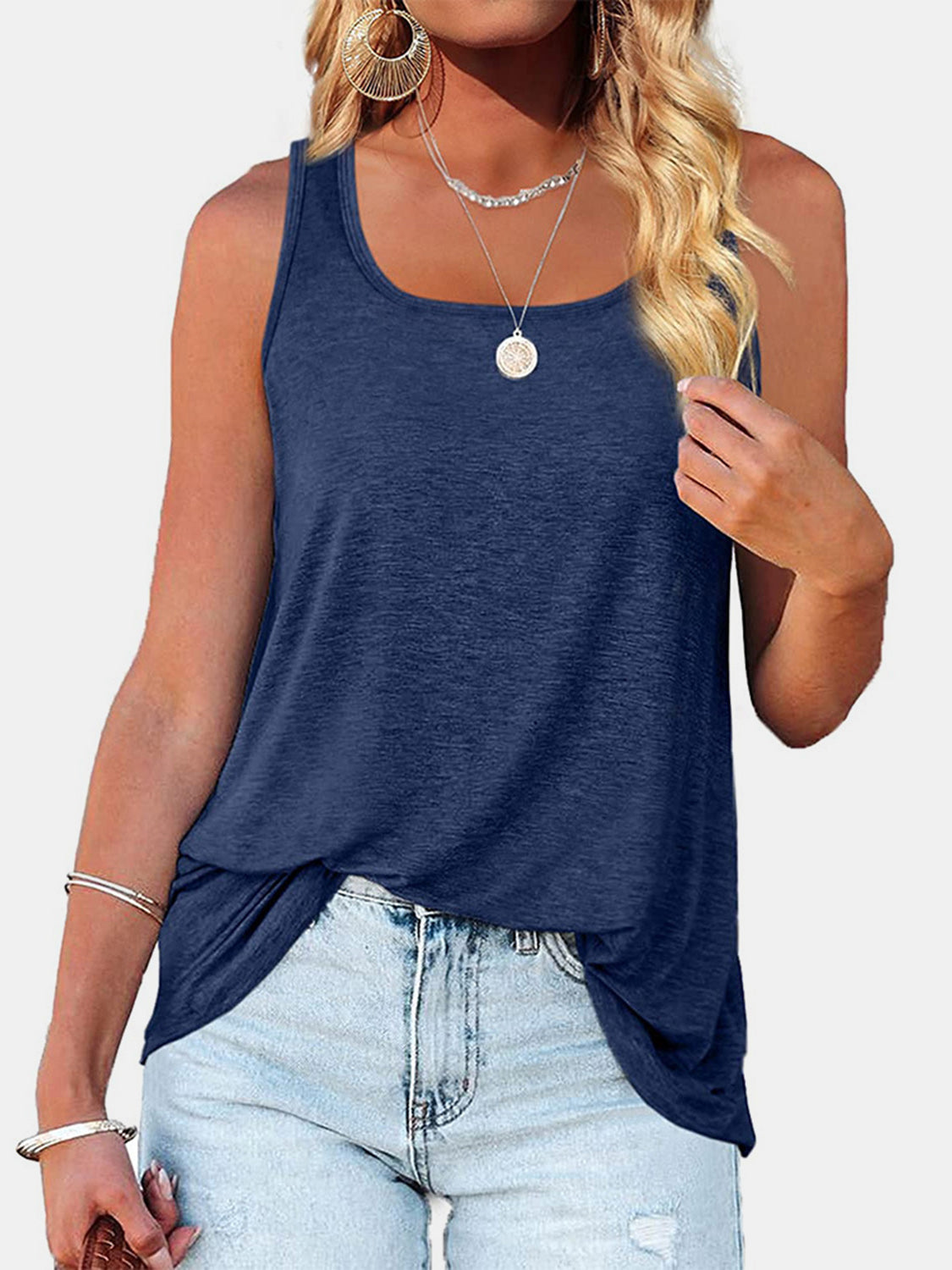 Heathered Square Neck Tank