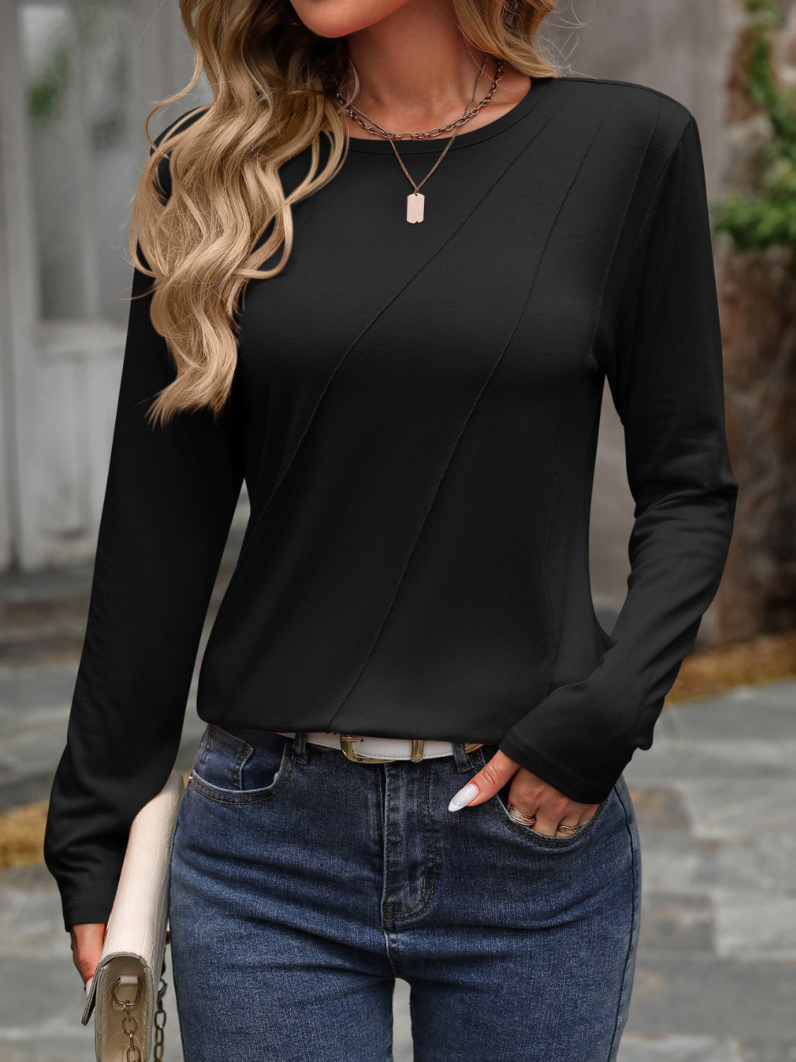 Round Neck Long Sleeve T-Shirt