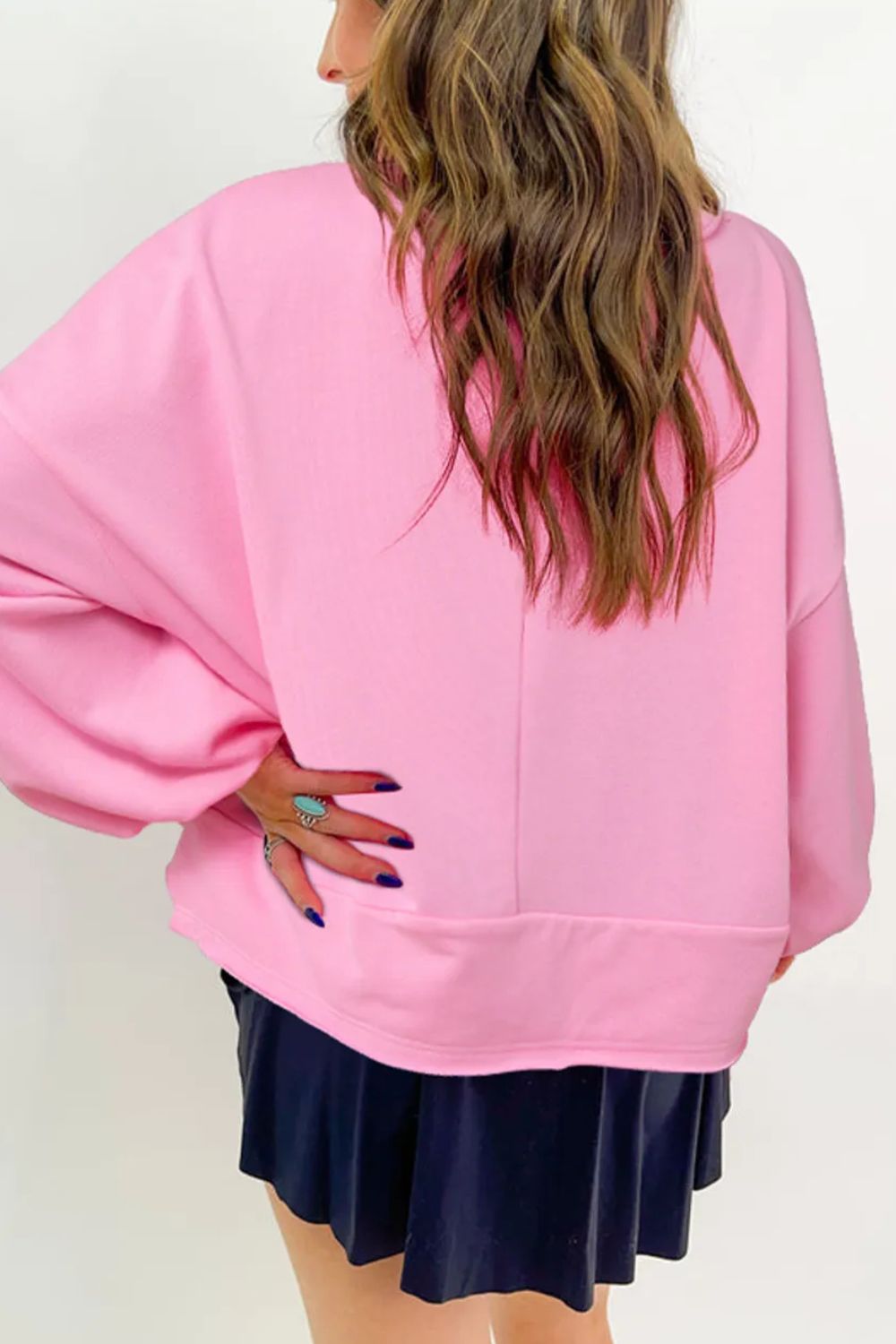 Half Button Long Sleeve Sweatshirt