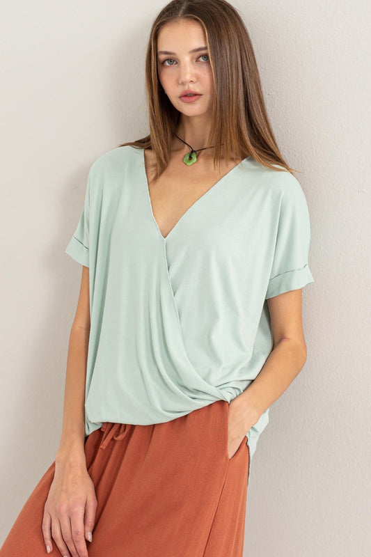 HYFVE Short Sleeve Surplice Top