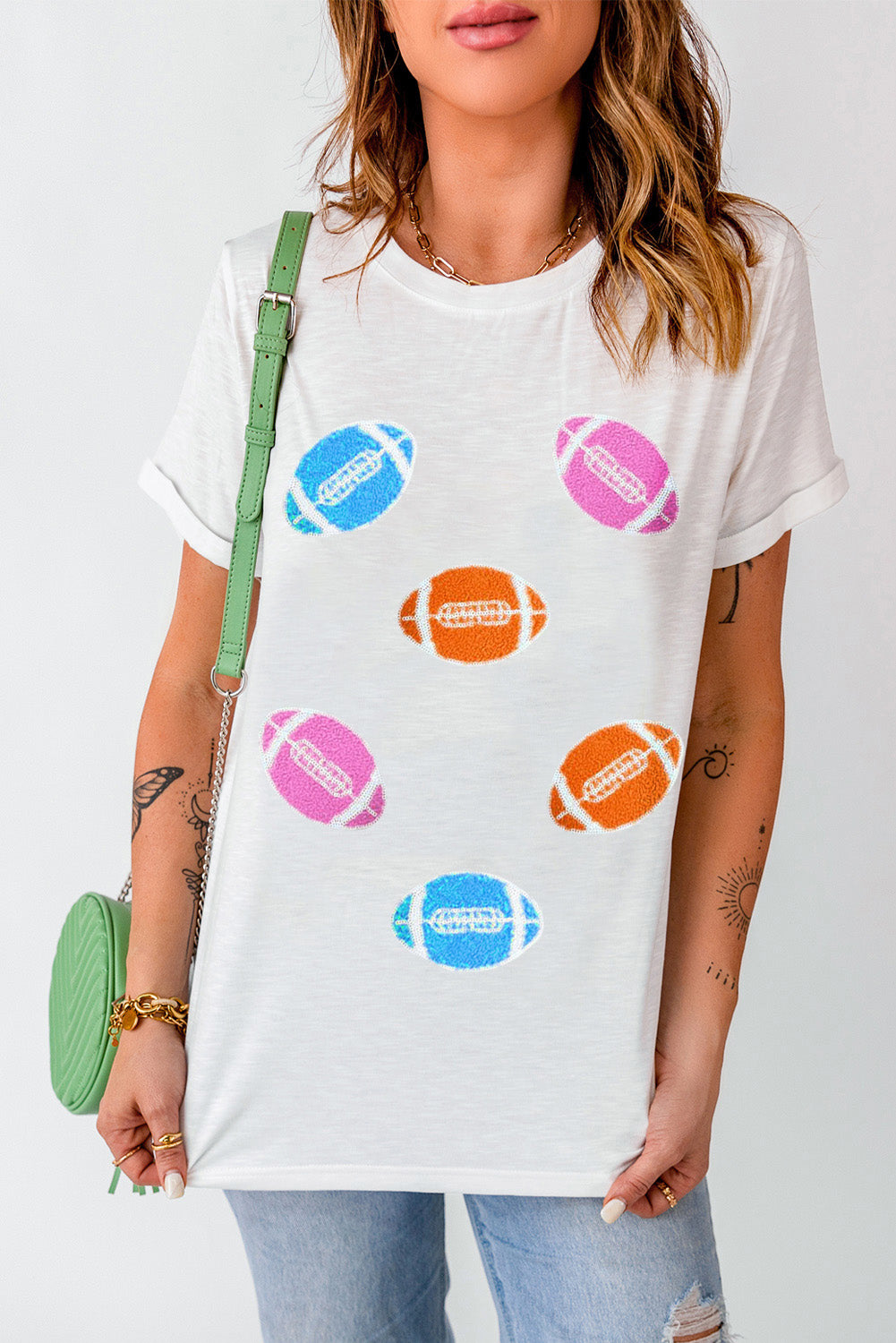 Ball Round Neck Short Sleeve T-Shirt