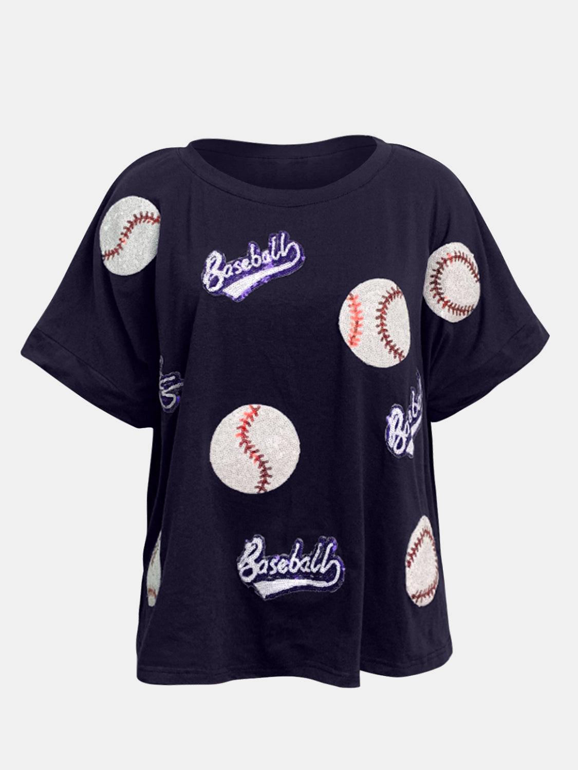 Baseball Round Neck Half Sleeve T-Shirt