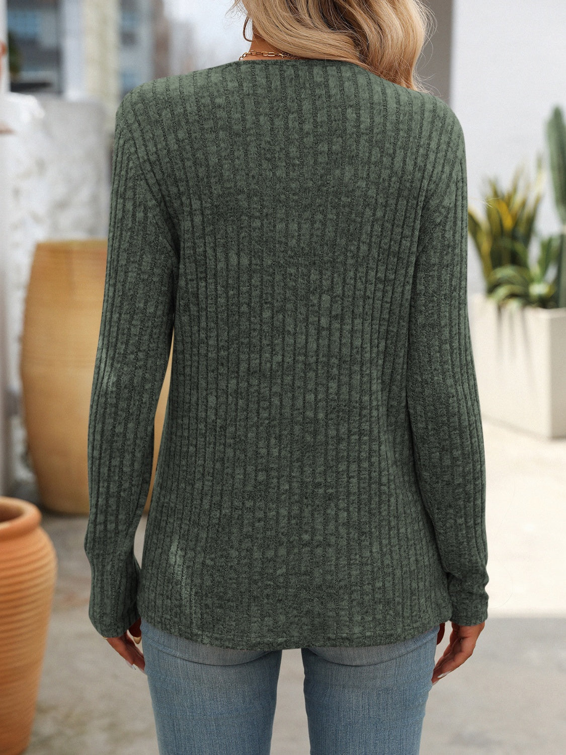 Square Neck Long Sleeve T-Shirt