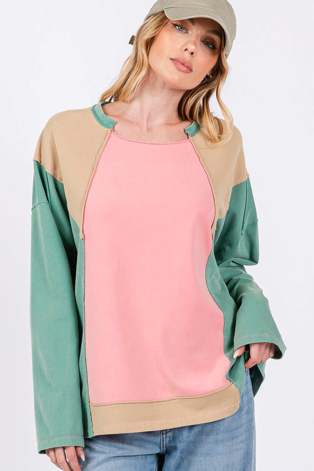 SAGE + FIG Mineral Wash Color Block Top