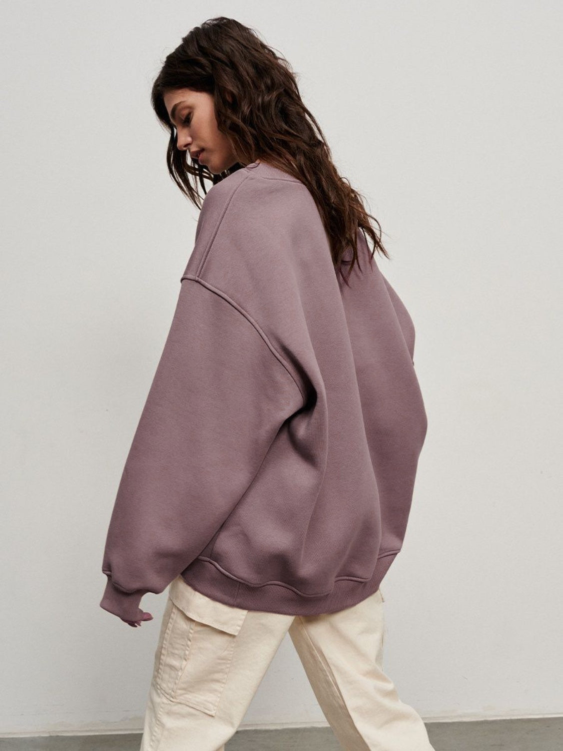 Oversize Round Neck Dropped Shoulder Sweatshirt