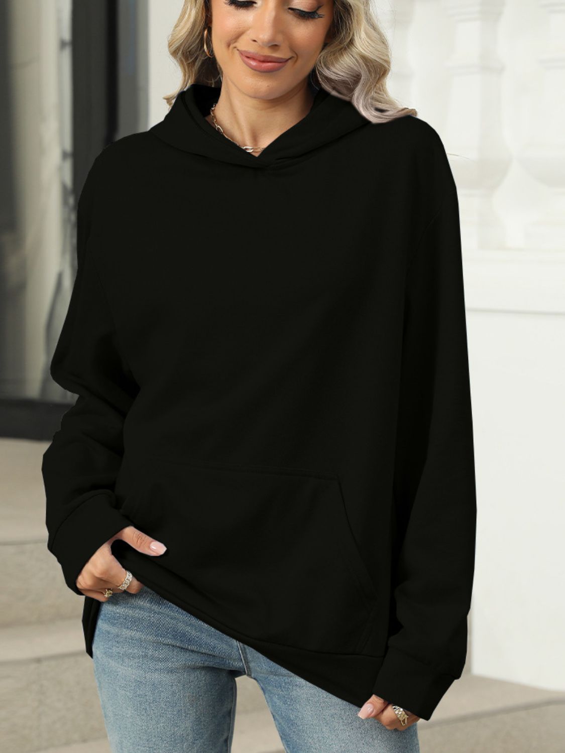 Pocketed Long Sleeve Hoodie