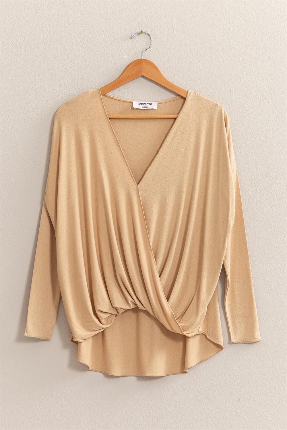 HYFVE Draped Drop Shoulder Long Sleeve Top