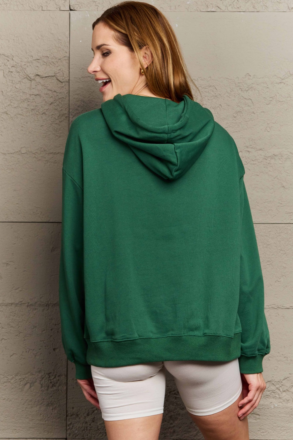 Full Size Long Sleeve Dropped Shoulder Hoodie