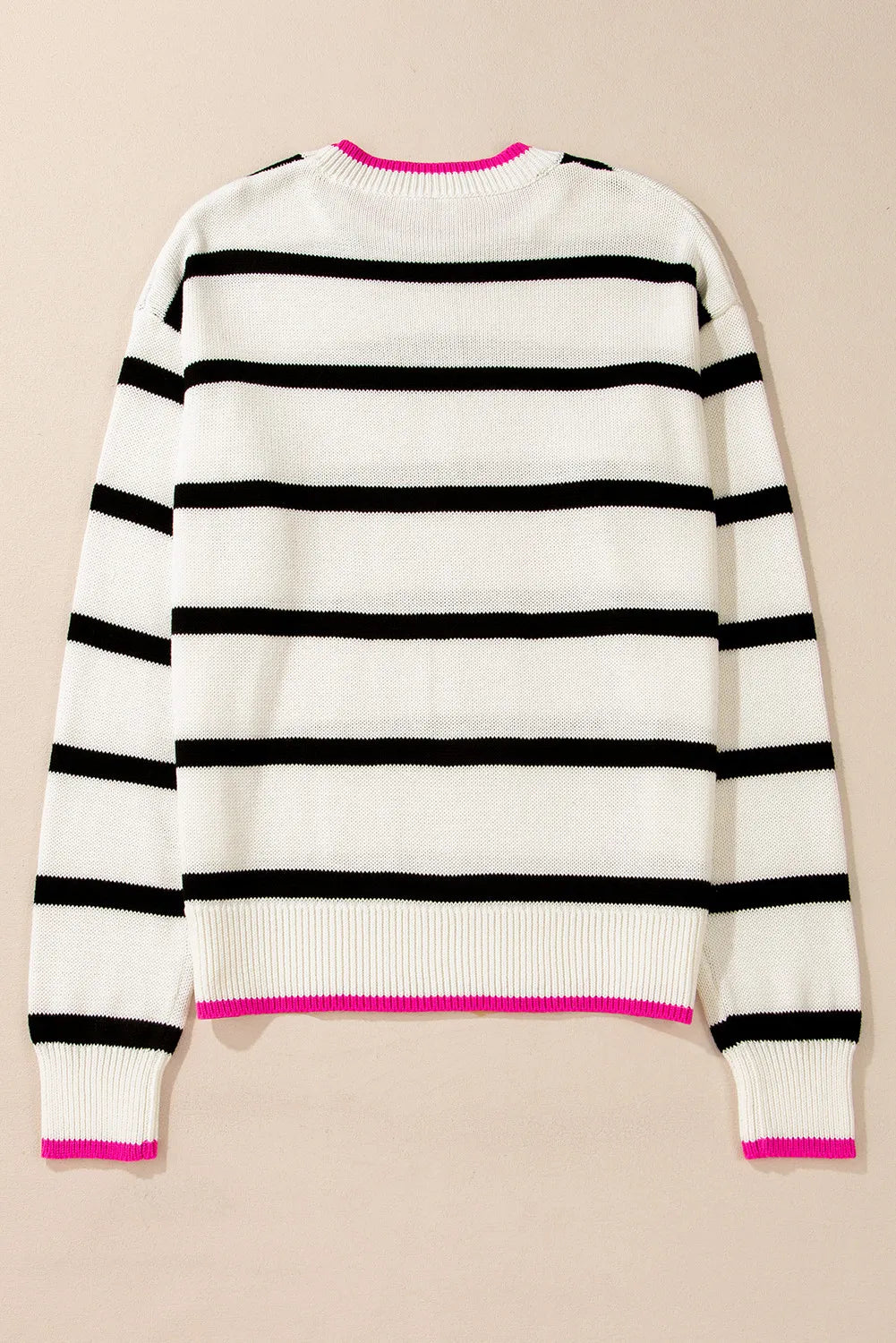 Striped Round Neck Long Sleeve Sweater