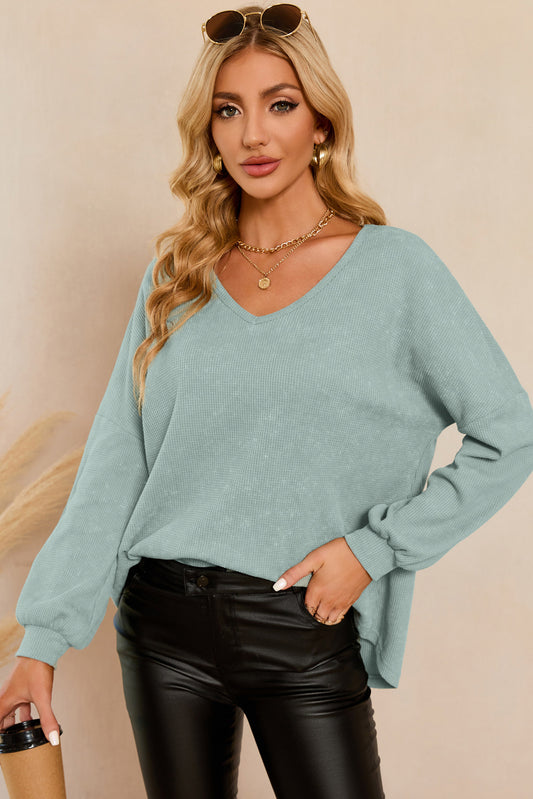 V-Neck Long Sleeve Top