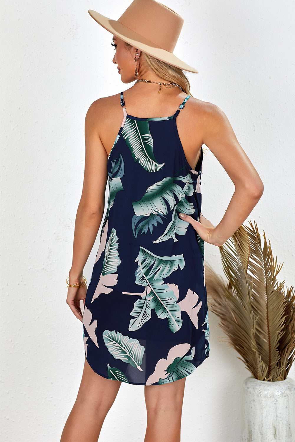 Peony Print Sleeveless Dress