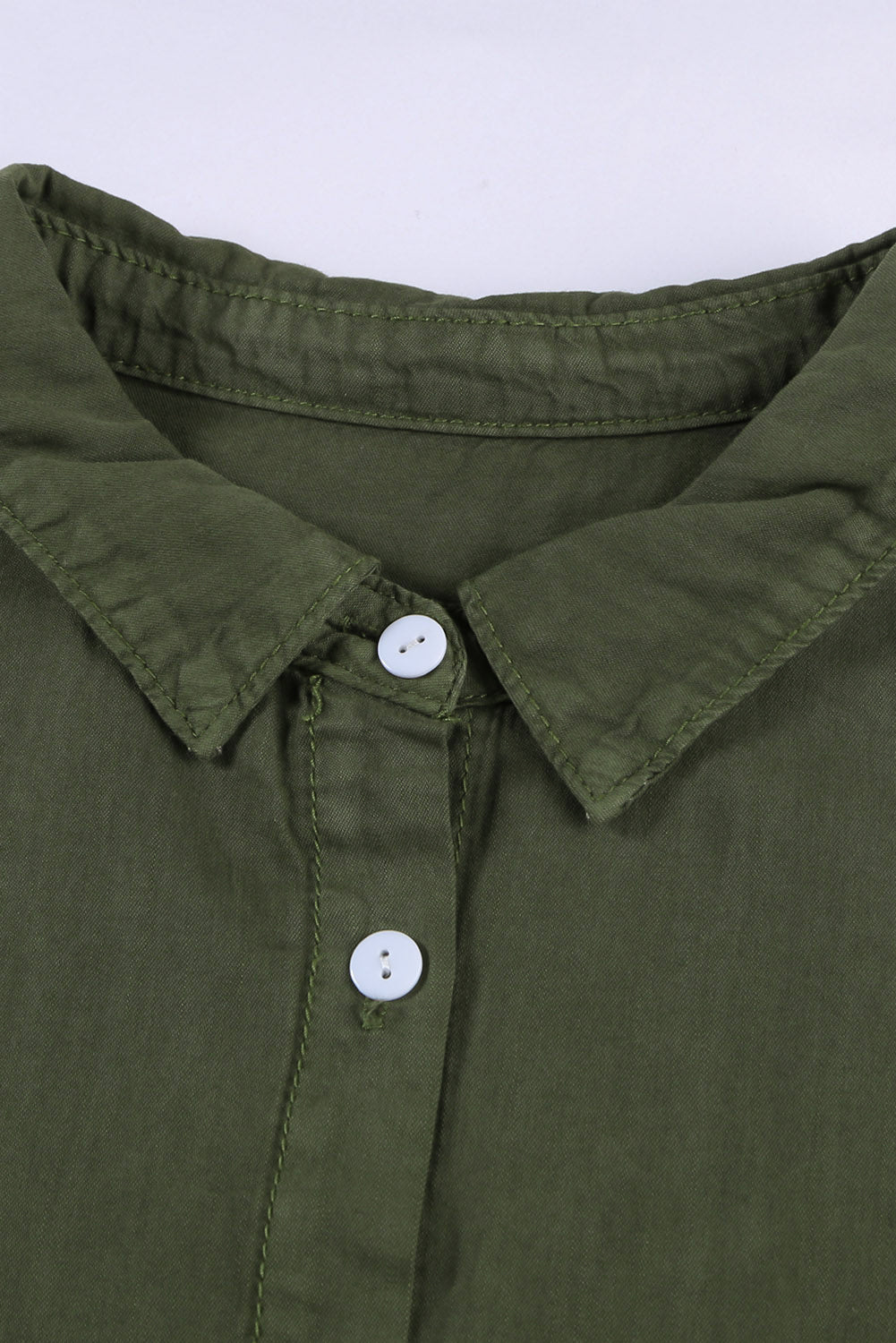 Pocketed Button Up Short Sleeve Denim Shirt