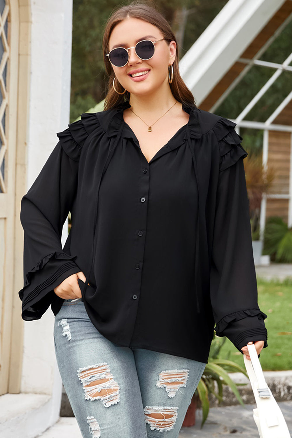 Plus Size Button-Up Shirt