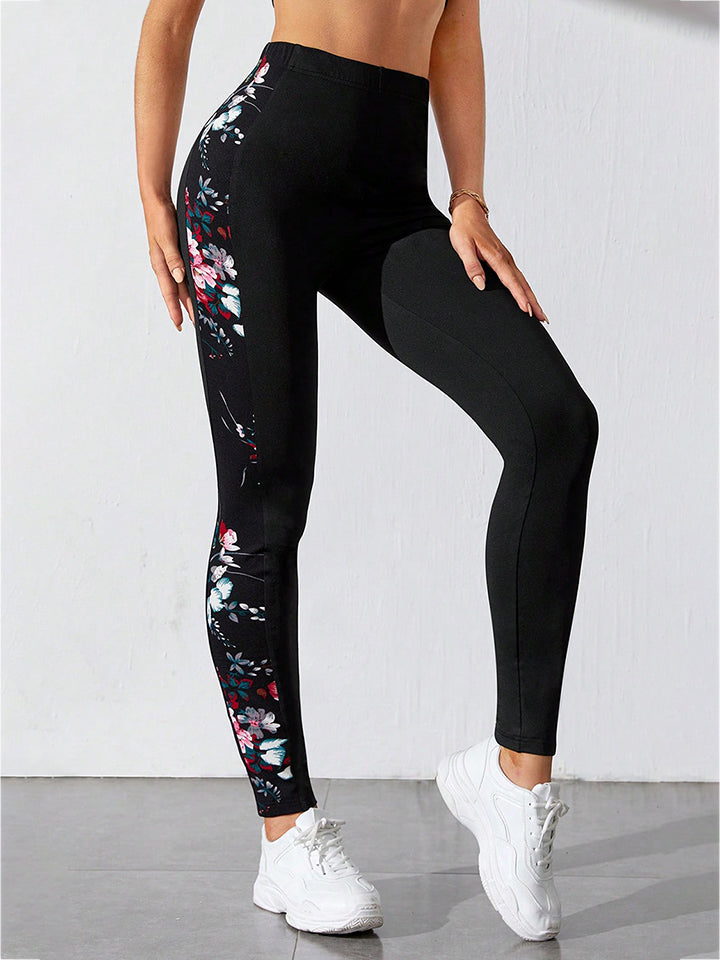 Floral Print Wide Waistband Pants