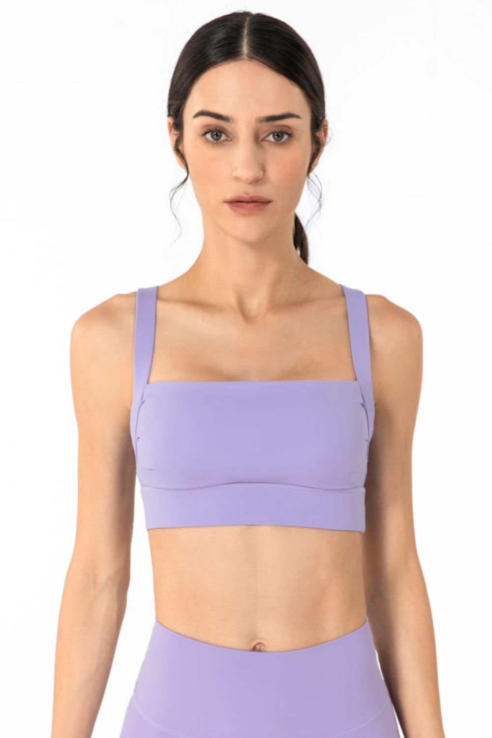 Open Back Pleated Detail Sports Bra