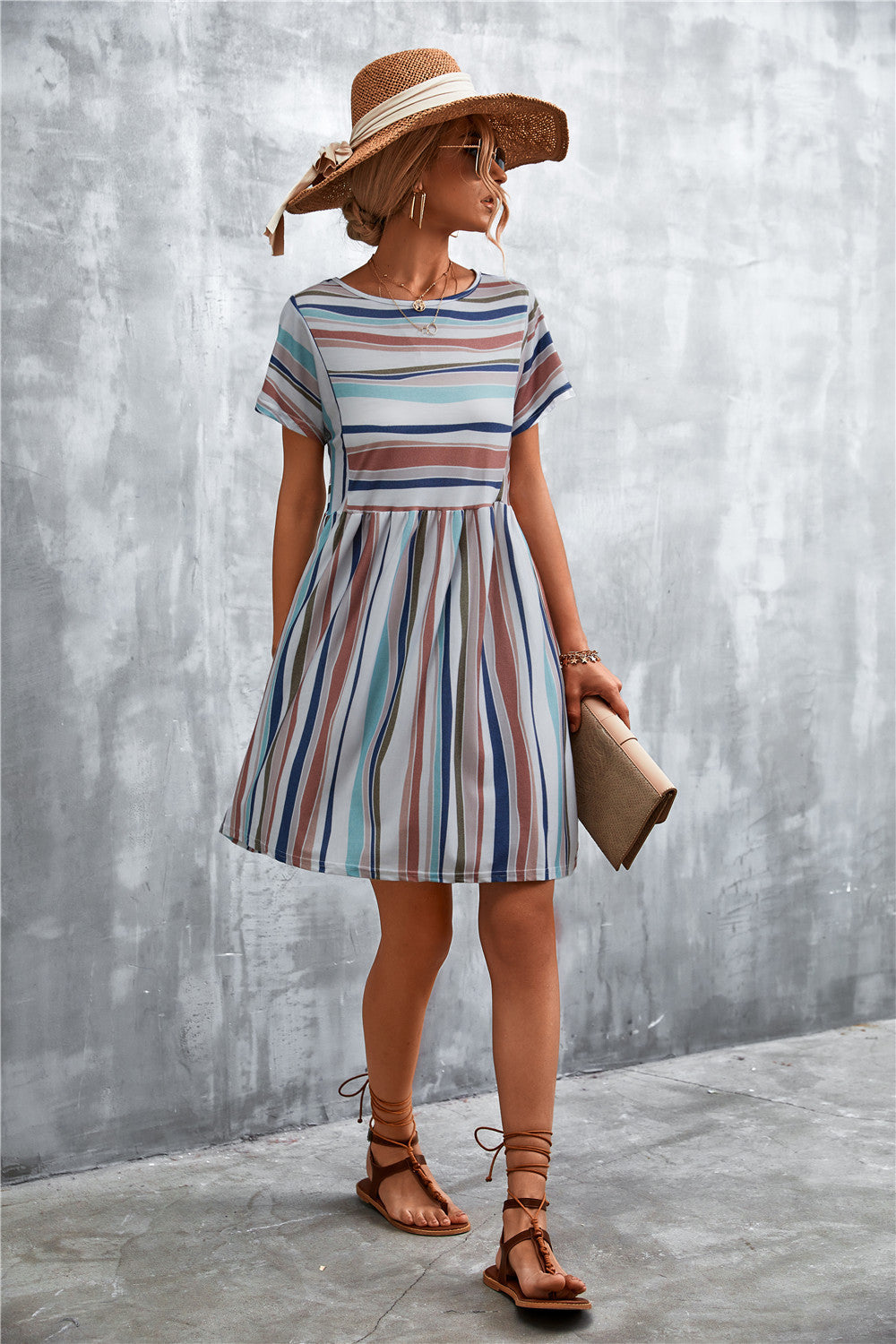 Striped Round Neck Dress