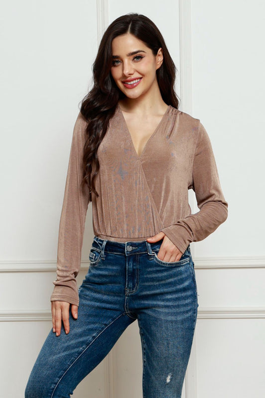 V-Neck Long Sleeve Bodysuit