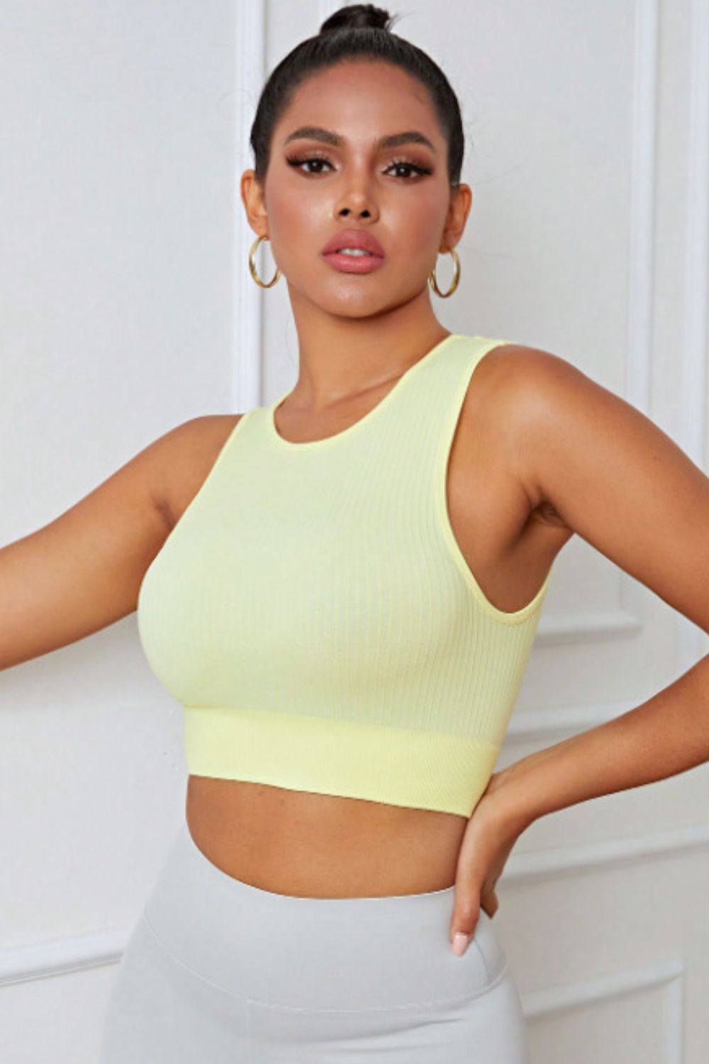 Round Neck Long Active Bra