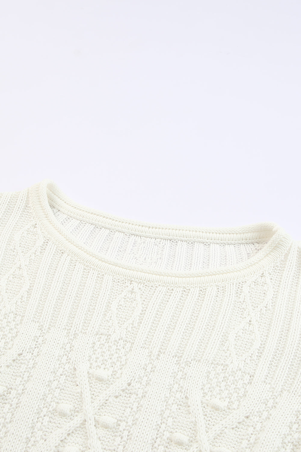 Flutter Sleeve Pompom Detail Knit Top