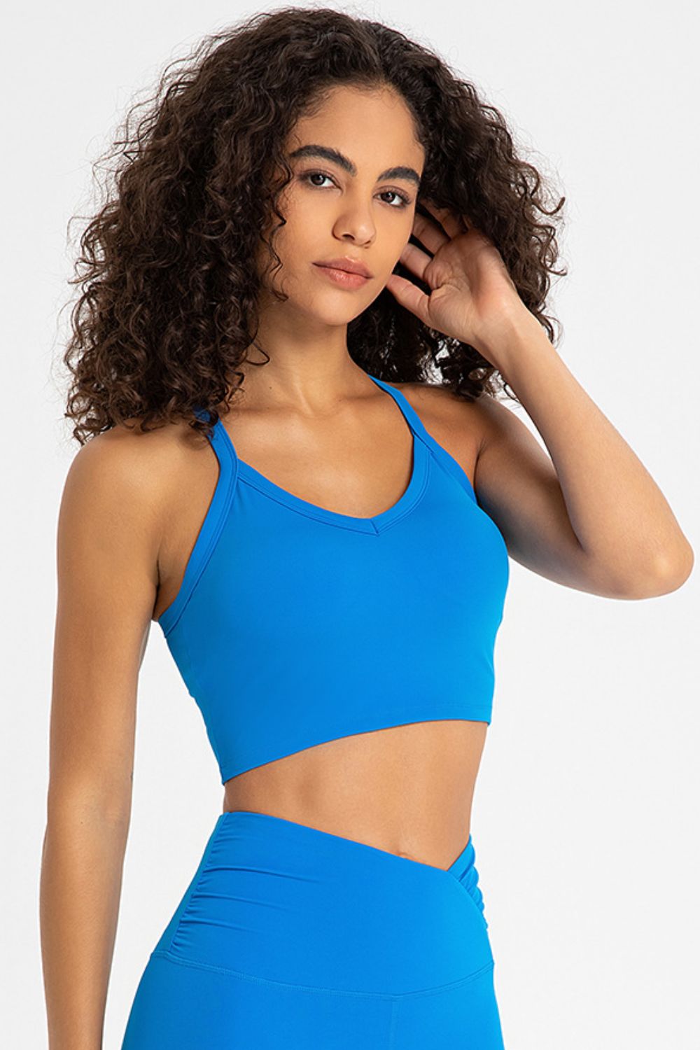 Crisscross Back V-Neck Sports Bra